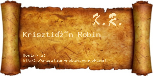 Krisztián Robin névjegykártya